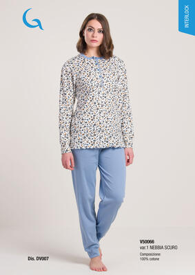 DAMENPYJAMAS M/L V50066 Tellini S.R.L. Großhandelskleidung